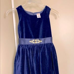 Navy Blue faux velvet Gymboree dress